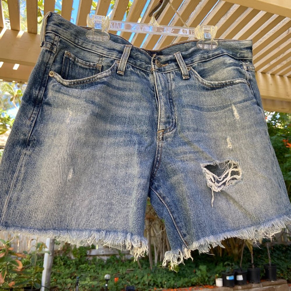 Lucky Brand Distressed High-Rise Shorts